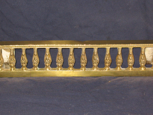 Louis XVI style 19th century bronze mantelpiece and fire bar