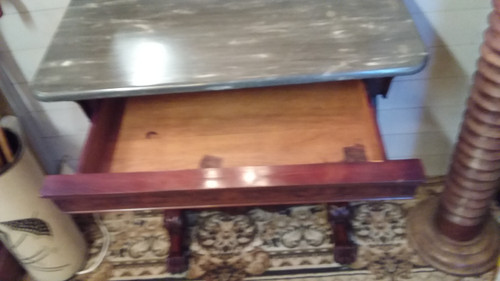 Small console opening with one drawer in Empire style 19th century mahogany waistband