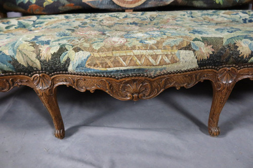 Louis XV Sofa In Aubusson Tapestry 19th Century