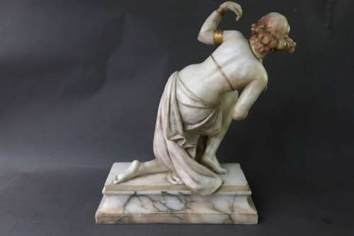 Alabaster sculpture of an oriental dancer, signature JB Laroche