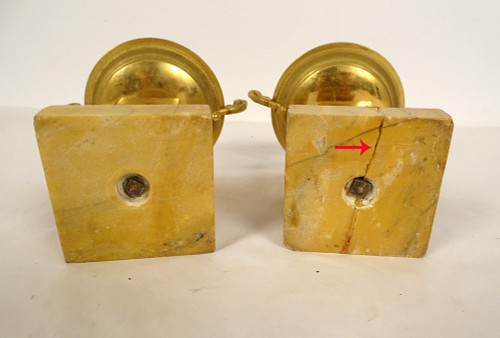 Pair of Empire Incense Burners in Bronze and Sienna Marble, 19th Restoration