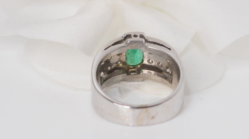 White Gold, Emerald And Diamond Ring