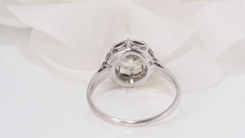 Antique Solitaire Ring In Platinum And Diamond