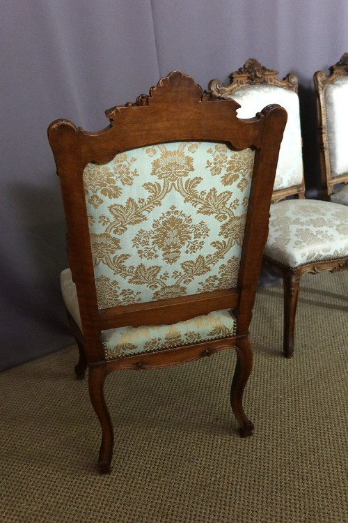 19th Century Walnut Armchairs And Chairs