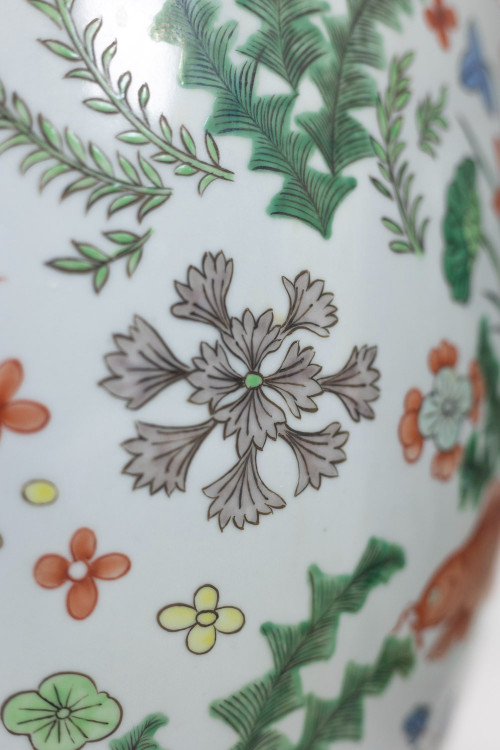 Paire de jardinières en porcelaine Canton, circa 1950