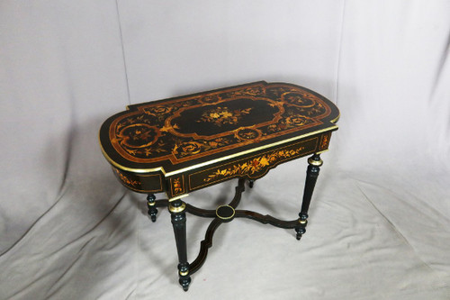 Napoleon III Table In Marquetry Dated 1888