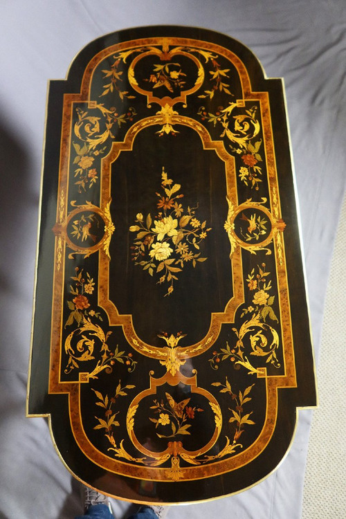 Napoleon III Table In Marquetry Dated 1888