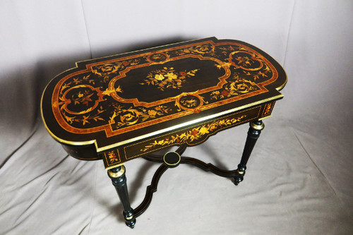 Napoleon III Table In Marquetry Dated 1888