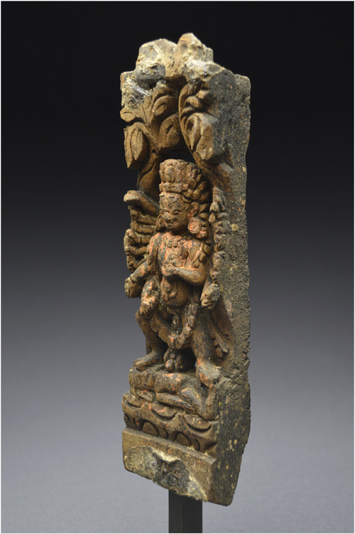 Nepal, XVIth - XVIIth century, Small wooden architectural element representing the god Shiva