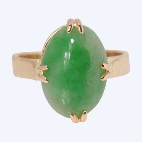 Yellow Gold And Jade Ring