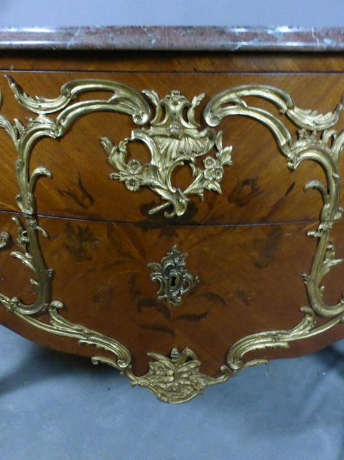 Grande Commode Louis XV époque XIXe