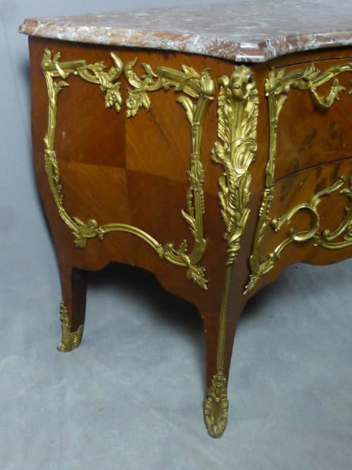 Grande Commode Louis XV époque XIXe