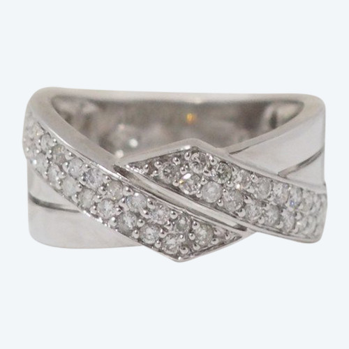 Bague Bandeau En Or Blanc Et Diamants