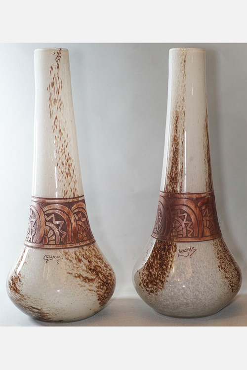 Théodore Legras, Pair Of Art Deco Vases