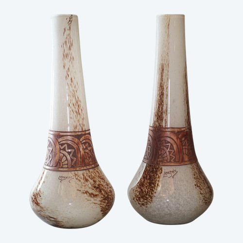 Théodore Legras, Pair Of Art Deco Vases