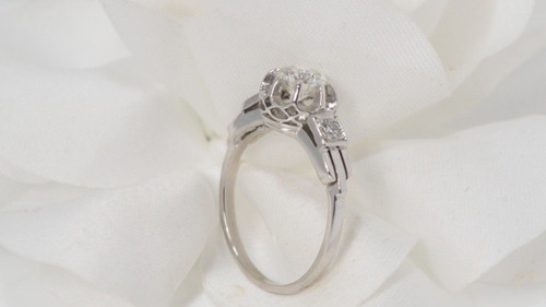 Solitaire Ring In Platinum And Diamonds