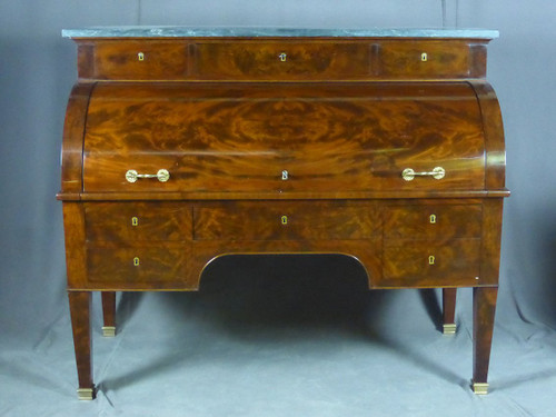 19th Century Mahogany Cylinder Desk