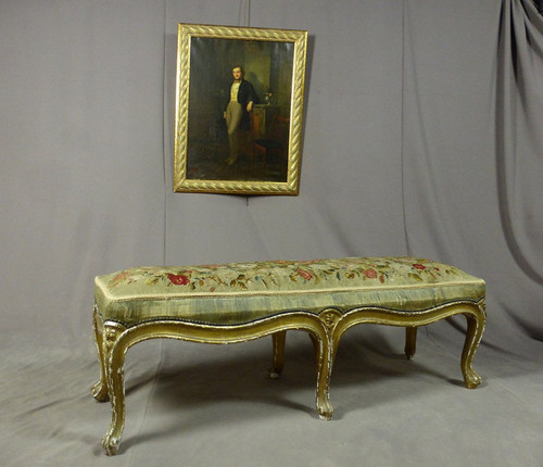 Bench Louis XV In Golden Wood