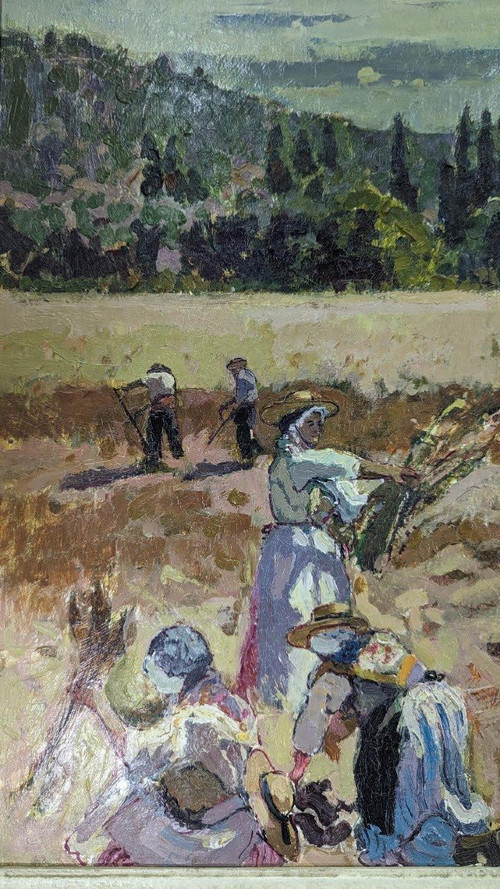 Huile Sur Toile Intitulée La Moisson En Provence Michel Zimmermann