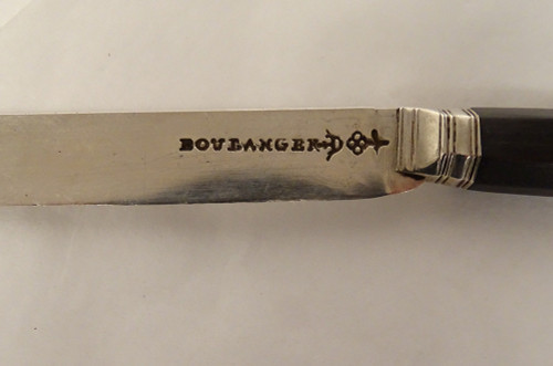 2 Traveling Knives in Silver, Steel and Ebony, Cutler Baker, 18th Galuchat Case