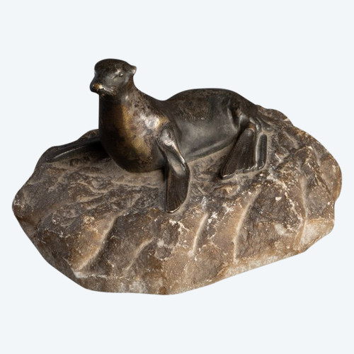 Sea Lion Or Sea Lion In Bronze, 20th Century