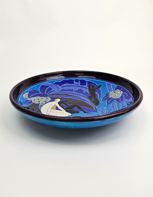 Longwy Art Deco Wall Cup "the Bathers"