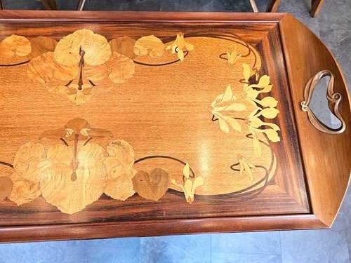 Majorelle Art Nouveau Serving Table "Cyclamens"