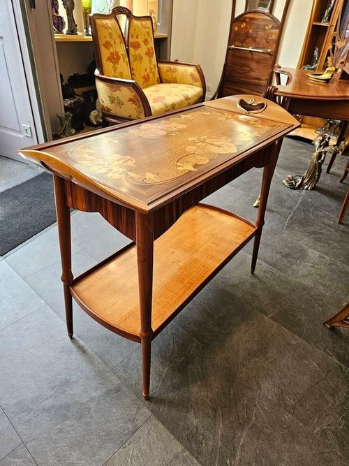 Majorelle Art Nouveau Serving Table "Cyclamens"