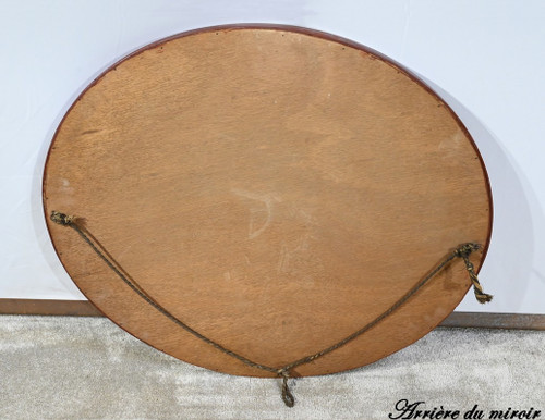 Oval Mirror in Golden Wood - Early 20th Century