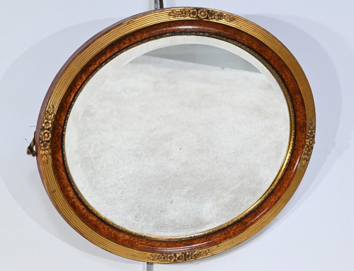 Oval Mirror in Golden Wood - Early 20th Century