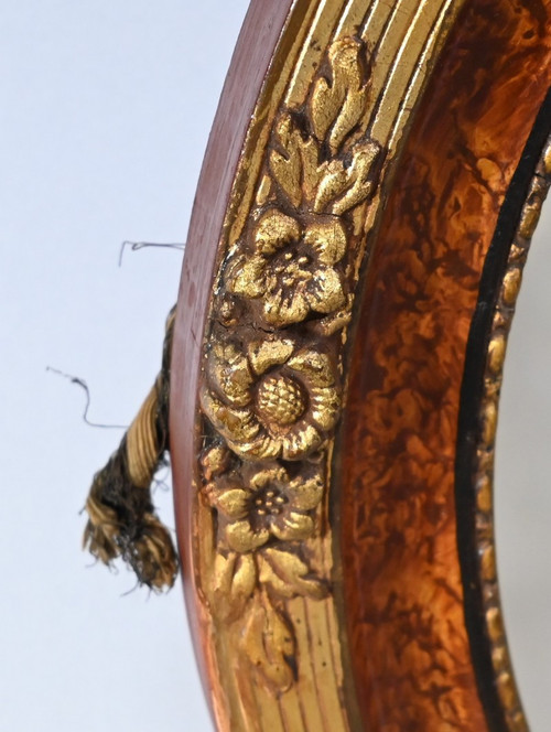 Oval Mirror in Golden Wood - Early 20th Century