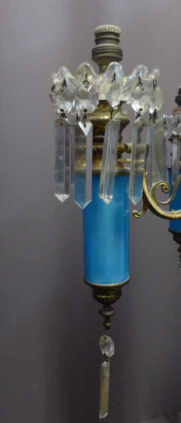 Napoleon III Blue Opaline Chandelier