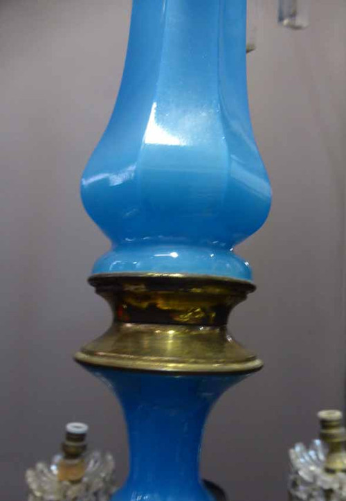 Napoleon III Blue Opaline Chandelier