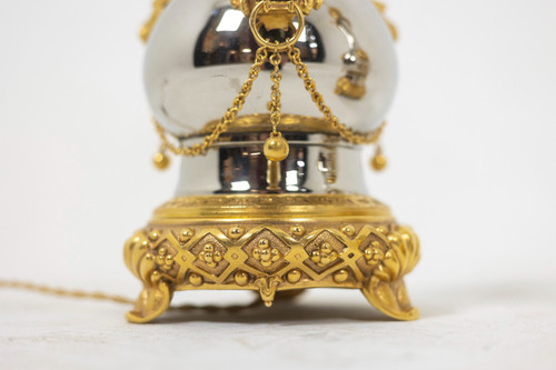 Pair of lamps in metal and gilded bronze, circa 1880