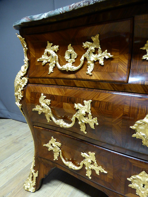 Commode Tomb Louis XV Marquetry XVIII