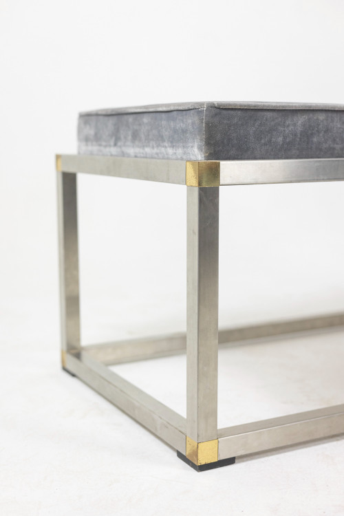 Bench in gold and silver metal, 1970s