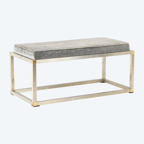 Bench in gold and silver metal, 1970s