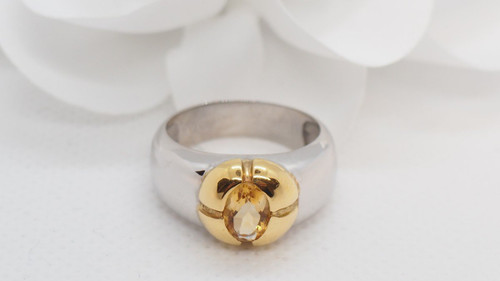 Bague En Or Bicolore Et Citrine