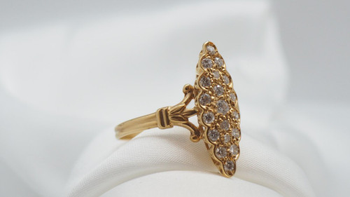 Yellow Gold And Diamond Marquise Ring