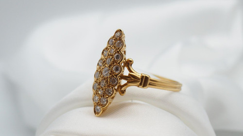 Yellow Gold And Diamond Marquise Ring