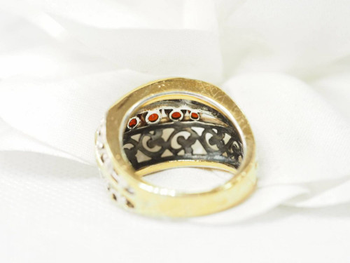 Ring From The 40s In Vermeil And Garnets