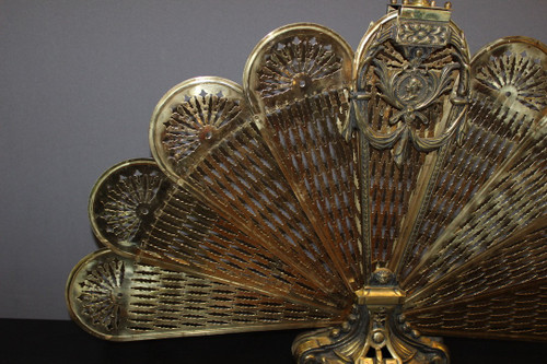 Firewall Fireplace Fan In Bronze And Brass XX Century