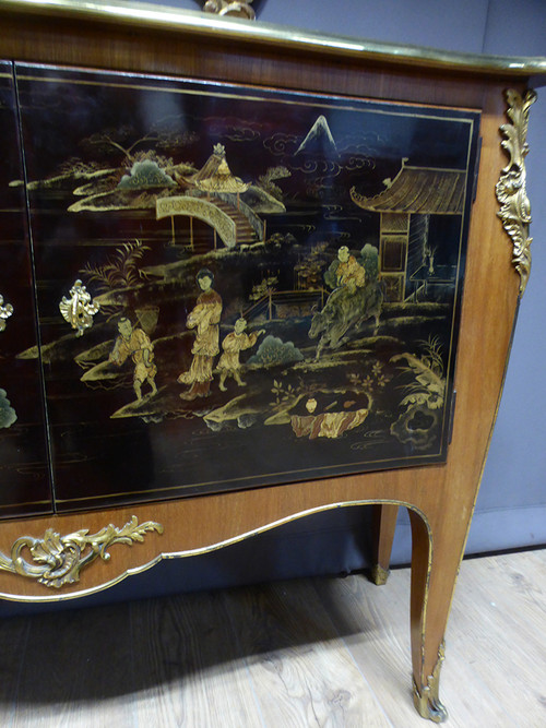 Marquetry And Chinese Lacquer Buffet