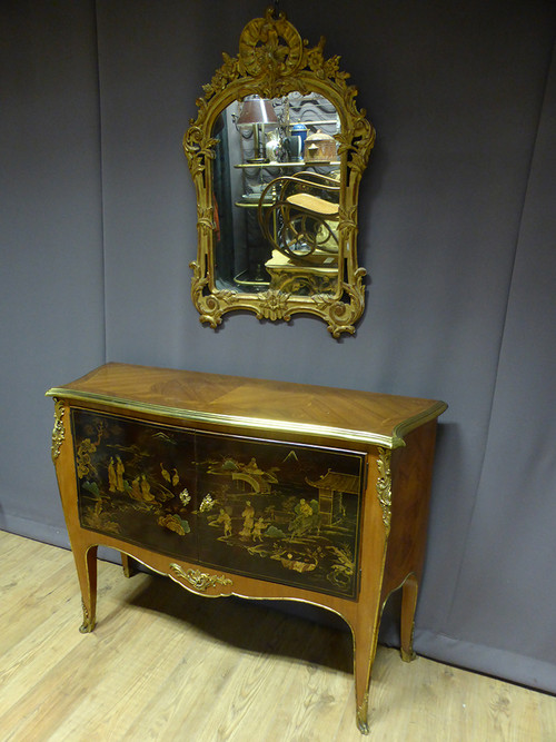 Marquetry And Chinese Lacquer Buffet