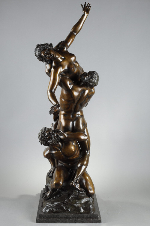 Bronzeskulptur - „Entführung der Sabinerinnen“ nach Giambologna, 19. Jahrhundert