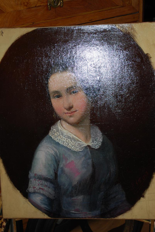 Portrait Of Young Girl Signed By C Elb