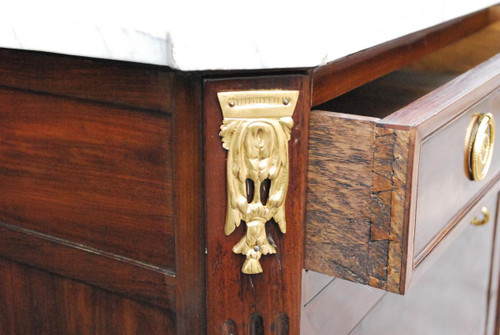 Mahogany secretaire, Louis XVI period, stamped with Vassou