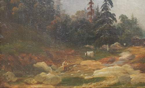 Augustin BADER - Blick auf das Charmey-Tal in der Schweiz