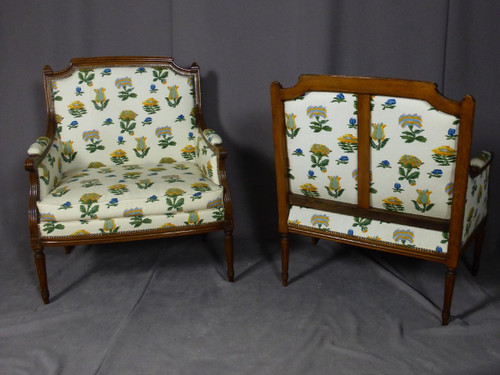 Pair of Marquise Armchairs Late 19th Century