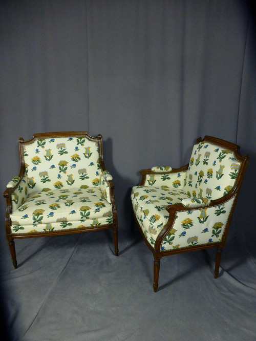 Pair of Marquise Armchairs Late 19th Century